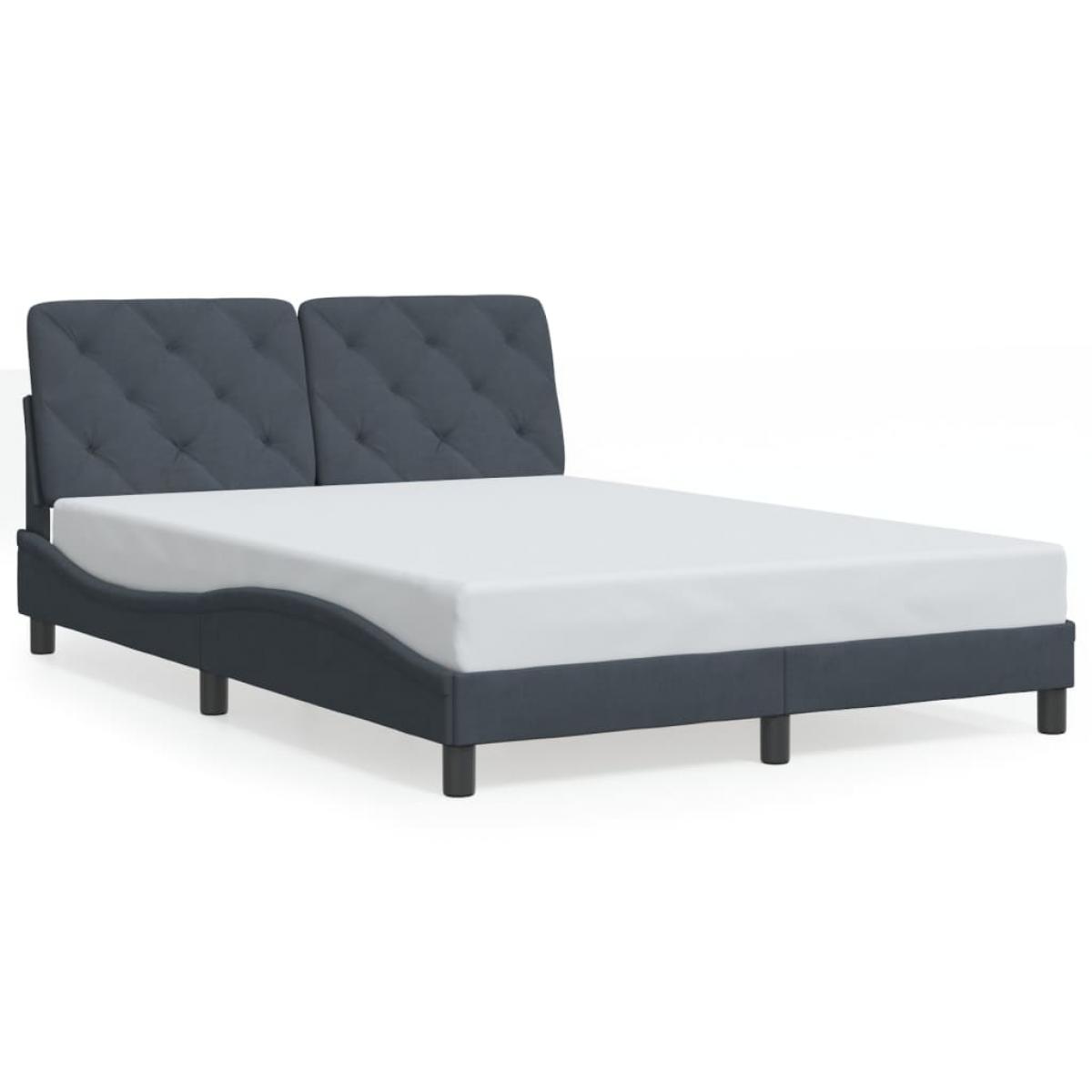 Estructura de cama sin colchón terciopelo gris oscuro 120x200cm