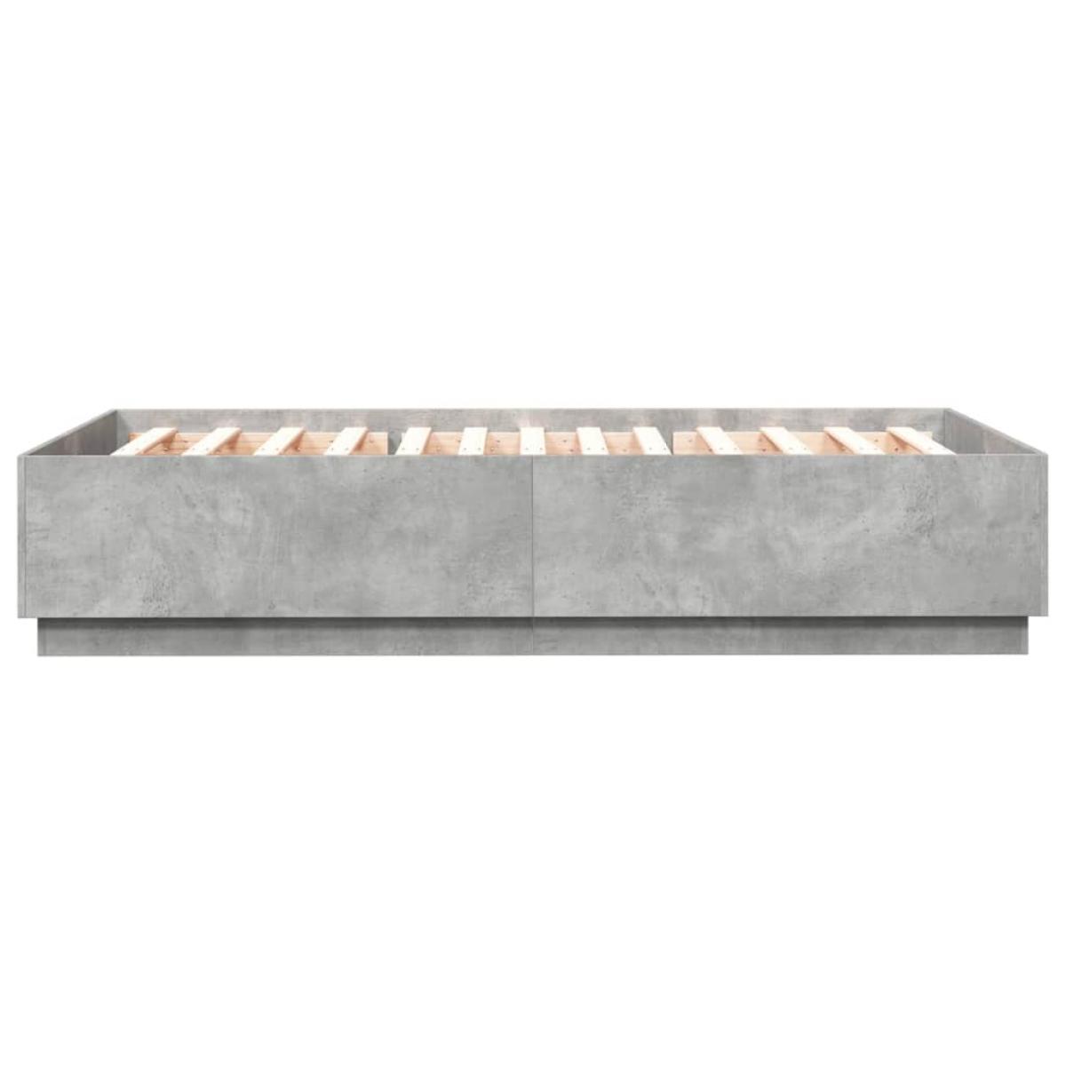 Estructura de cama madera de ingeniería gris hormigón 160x200cm