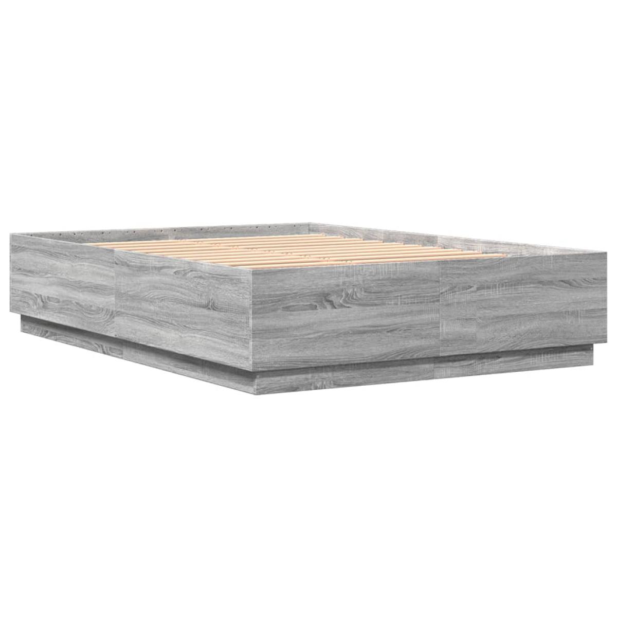 Estructura de cama madera de ingeniería gris Sonoma 150x200 cm