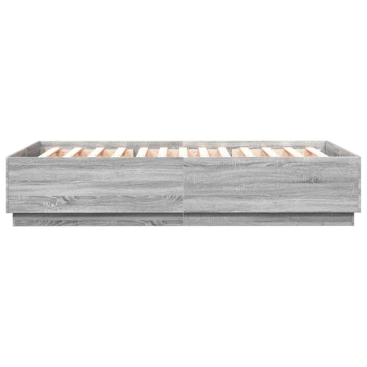 Estructura de cama madera de ingeniería gris Sonoma 150x200 cm