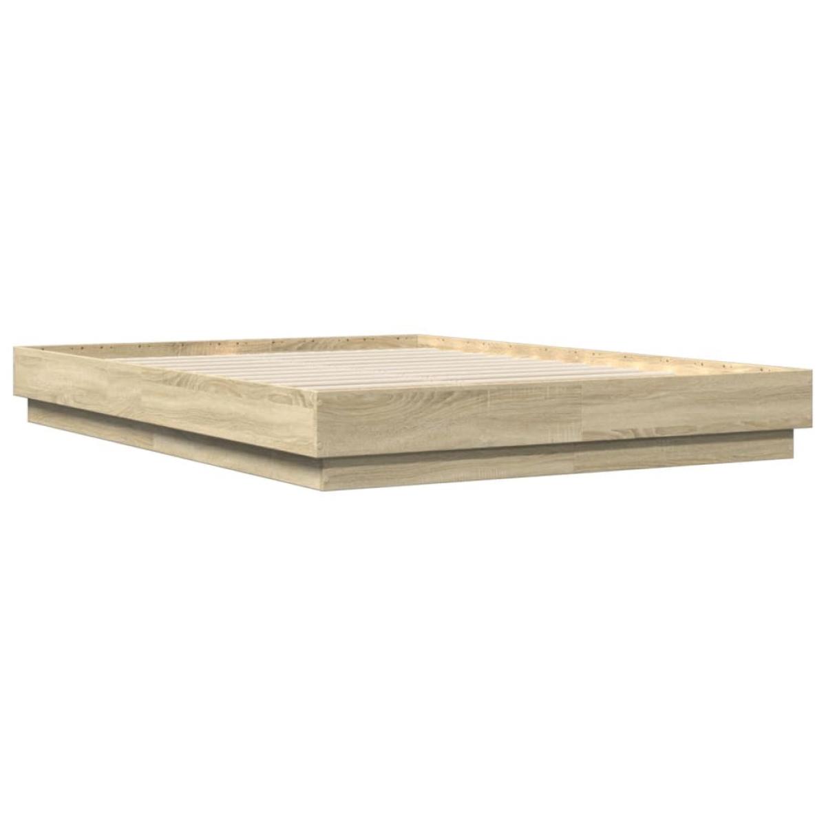 Estructura de cama madera de ingeniería roble Sonoma 160x200 cm