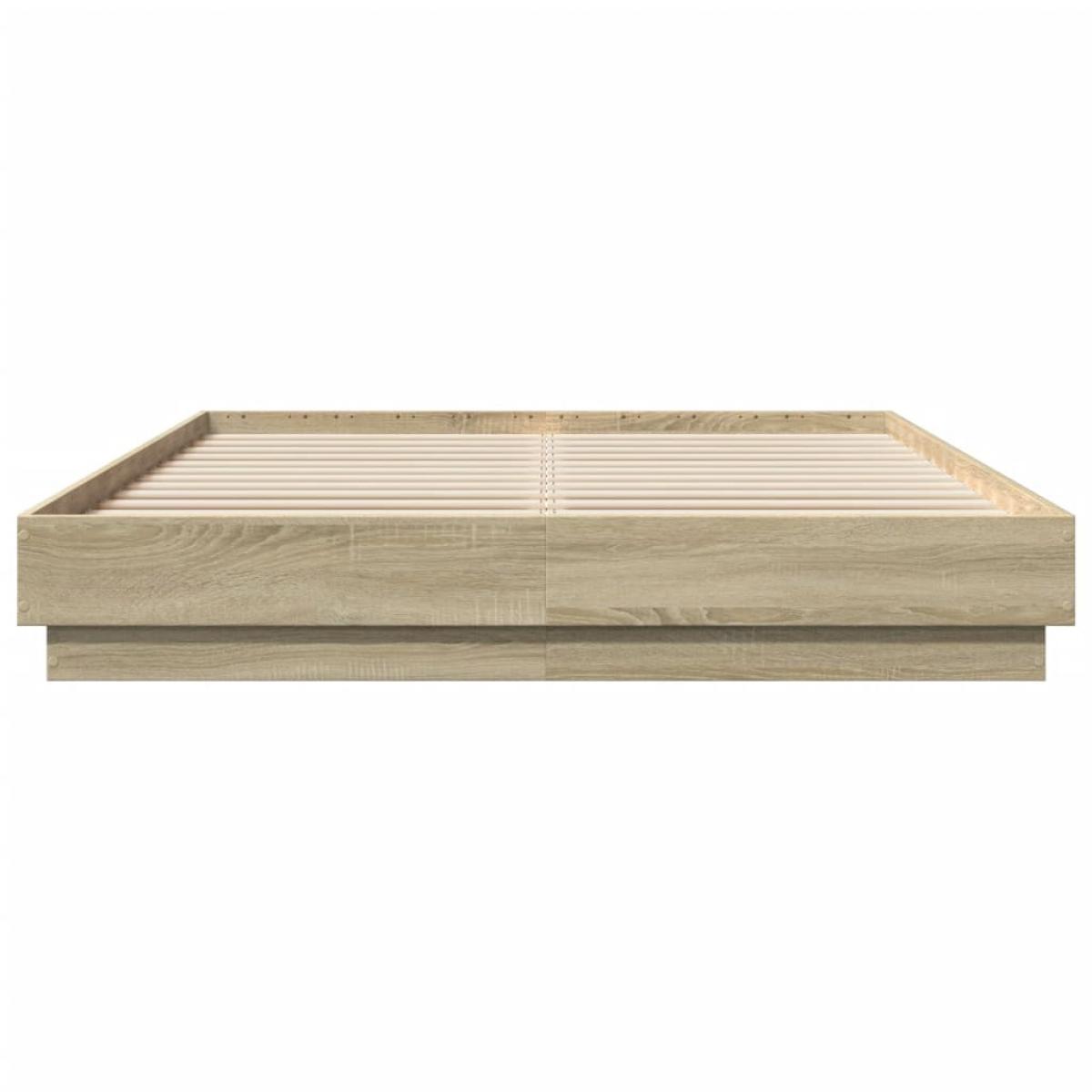 Estructura de cama madera de ingeniería roble Sonoma 160x200 cm
