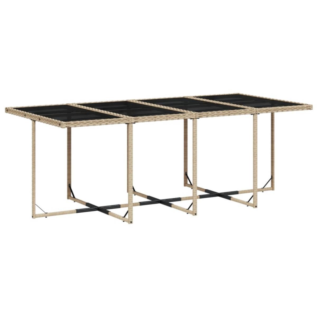 Set comedor de jardín con cojines 13 pzas ratán sintético beige