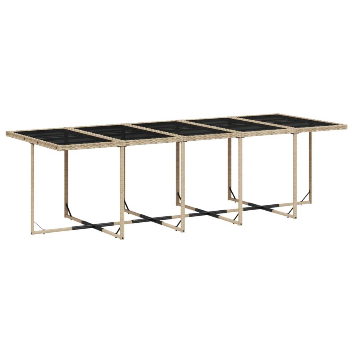 Set comedor de jardín con cojines 15 pzas ratán sintético beige