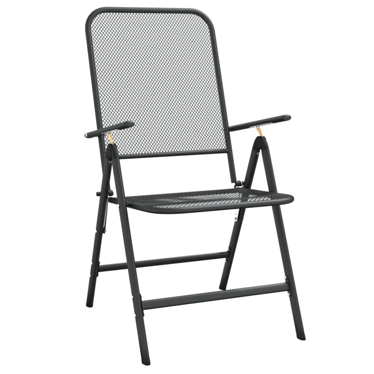 Juego de comedor de jardín 5 pzas malla metálica gris antracita