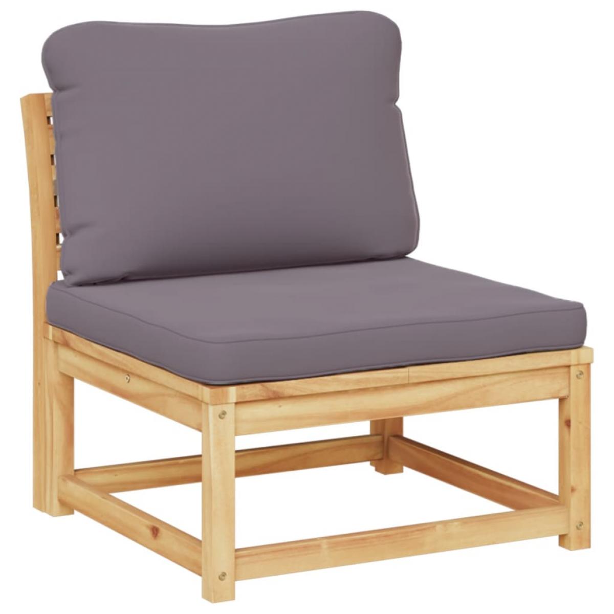 Juego de muebles jardín 5 pzas con cojines madera maciza acacia