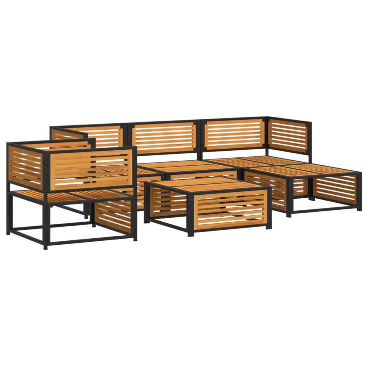 Set de sofás de jardín con cojines 6 pzas madera maciza acacia