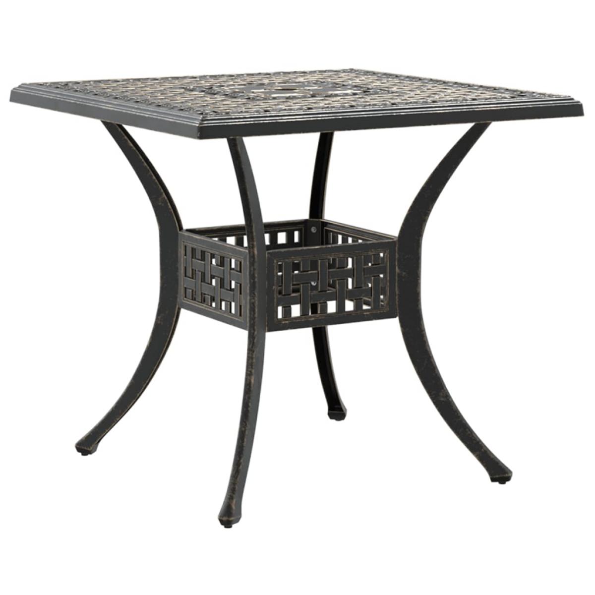 Juego de comedor de jardín 5 piezas aluminio fundido bronce