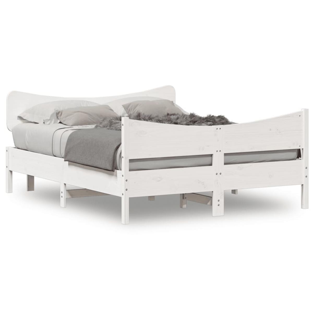 Estructura de cama sin colchón madera de pino blanco 135x190 cm