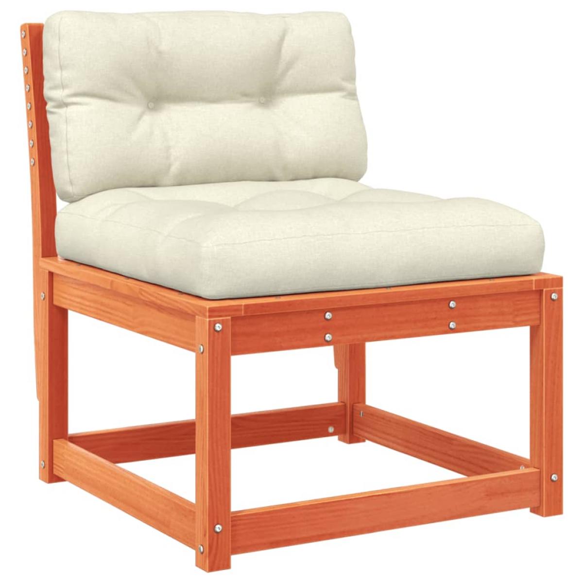 Set de sofás jardín 6 pzas con cojines madera pino marrón cera