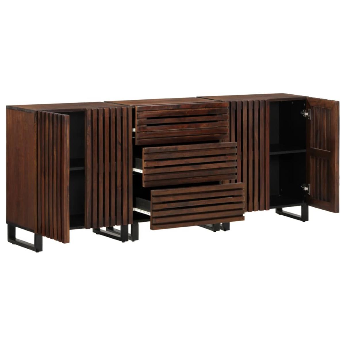 Aparador 3 piezas madera maciza de mango 60x34x75 cm