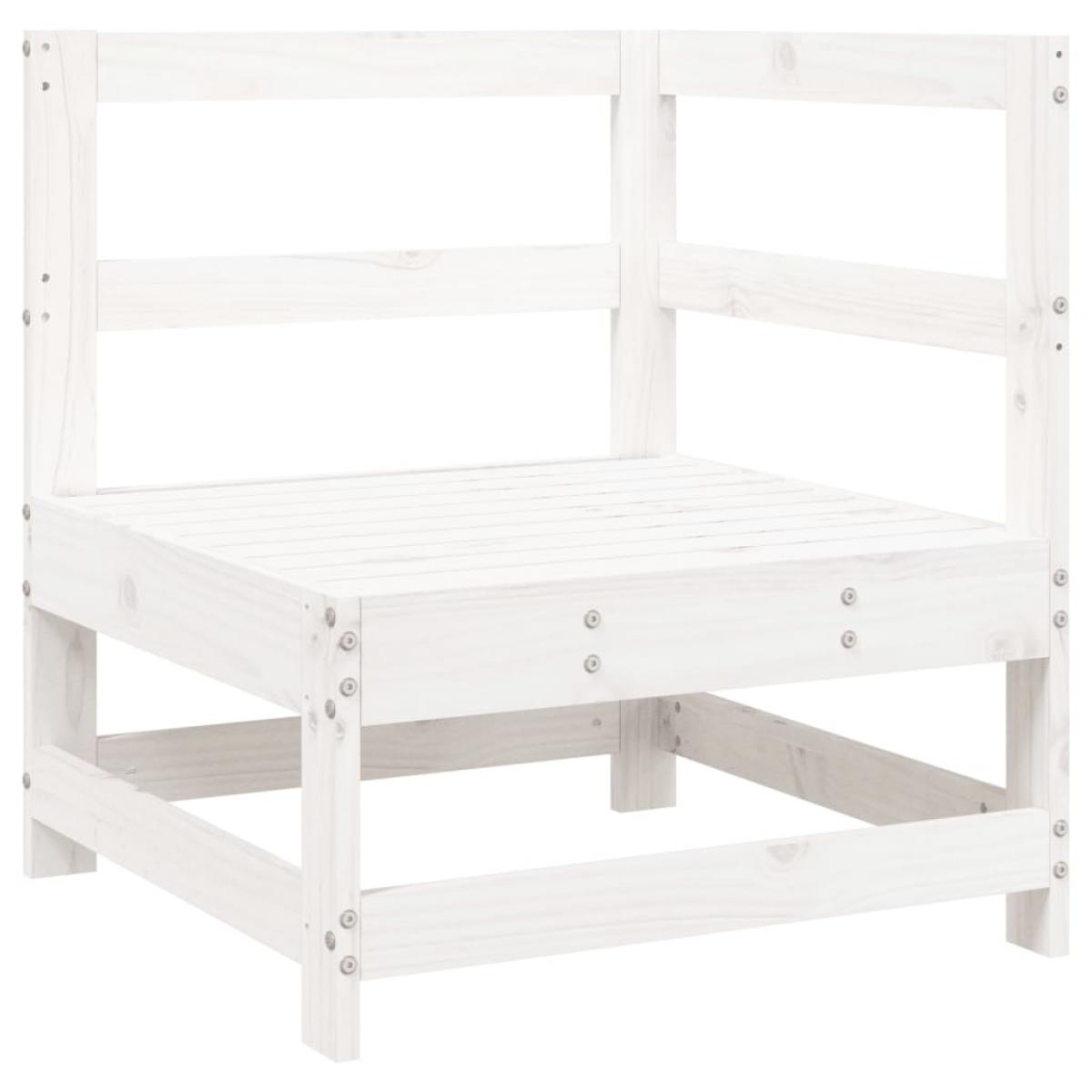 Juego de sofás de jardín 7 pzas madera maciza de pino blanco