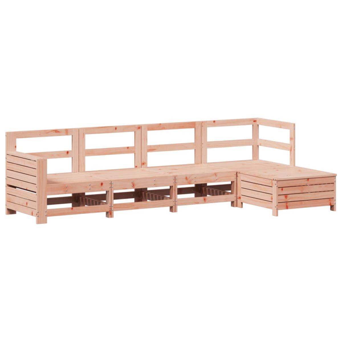 Juego de sofás de jardín 5 pzas madera maciza de abeto Douglas