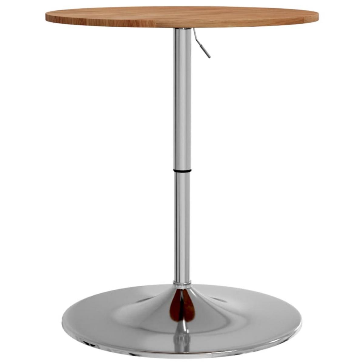 Mesa alta de madera maciza roble marrón claro Ø60x89,5 cm