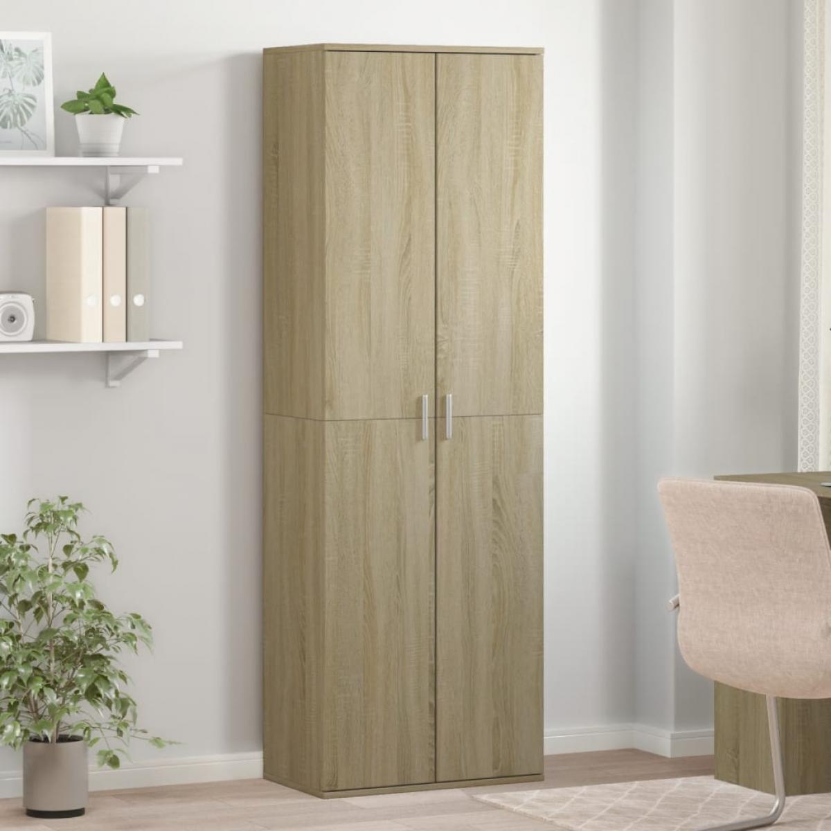 Aparador alto madera de ingeniería roble Sonoma 60x35x180 cm