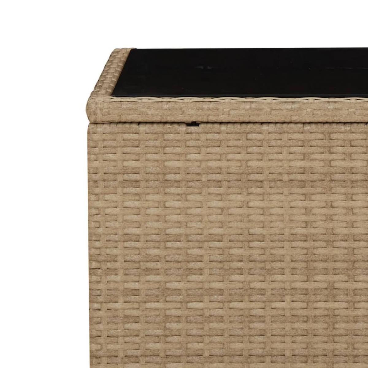 Set comedor de jardín 3 pzas con cojines ratán sintético beige