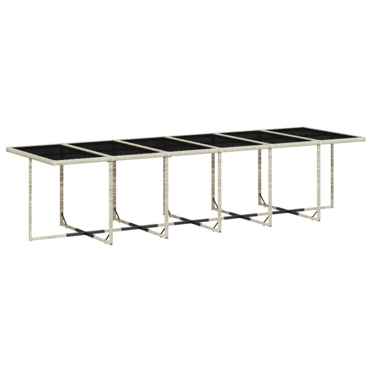 Set comedor jardín y cojines 17 pzas ratán sintético gris claro