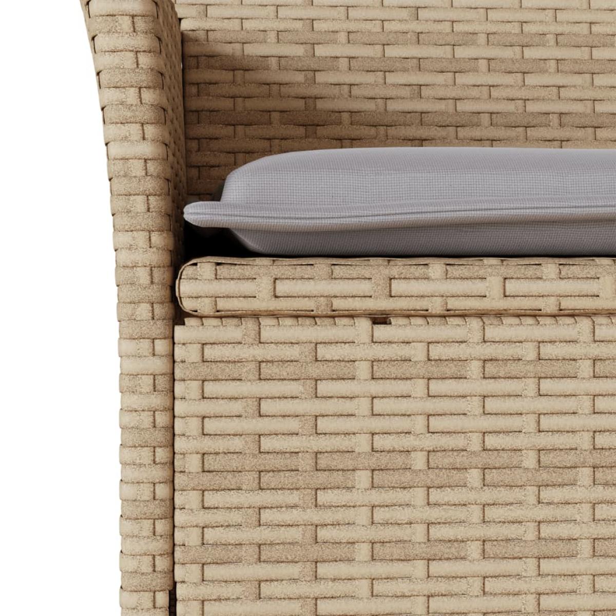 Set comedor jardín 5 pzas cojines ratán sintético vidrio beige