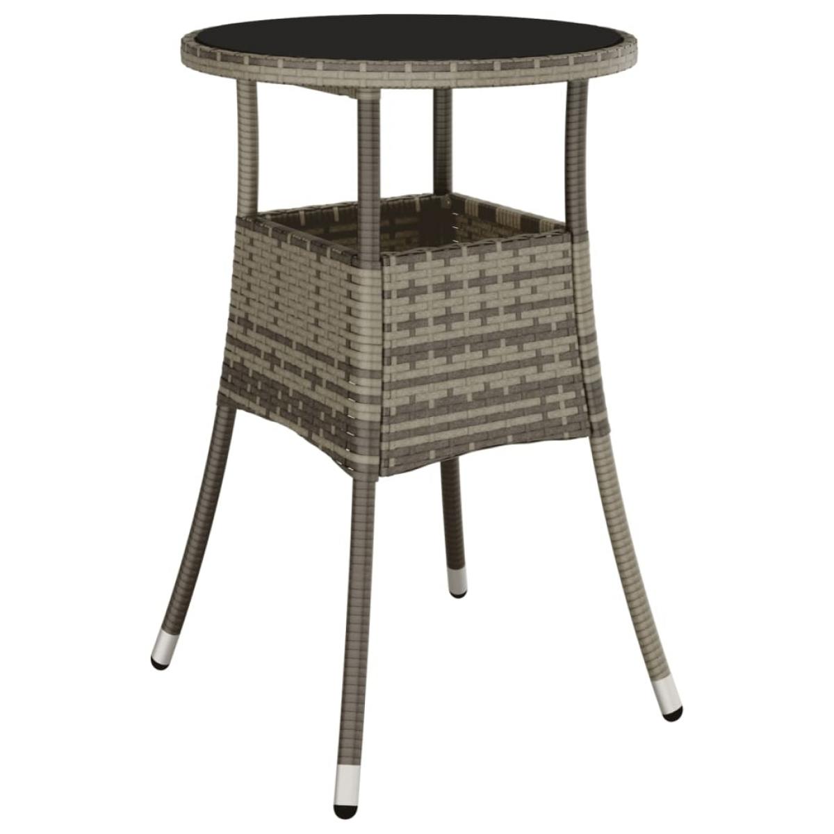 Set comedor jardín 5 pzas y cojines ratán sintético vidrio gris