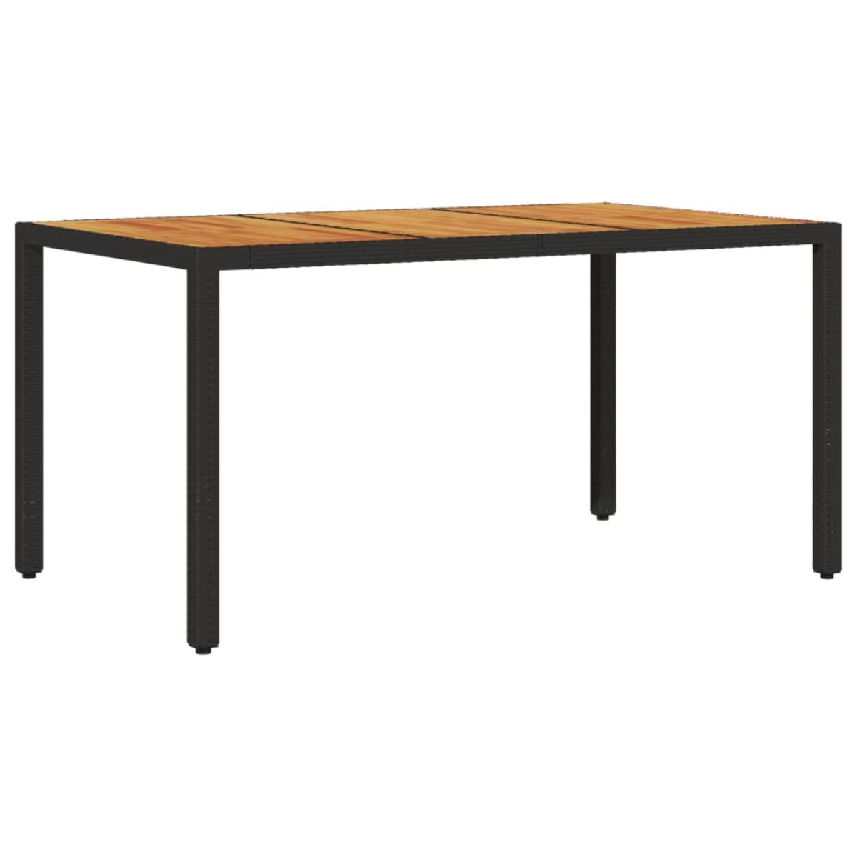 Set de comedor jardín 5 pzas con cojines ratán PE acacia negro