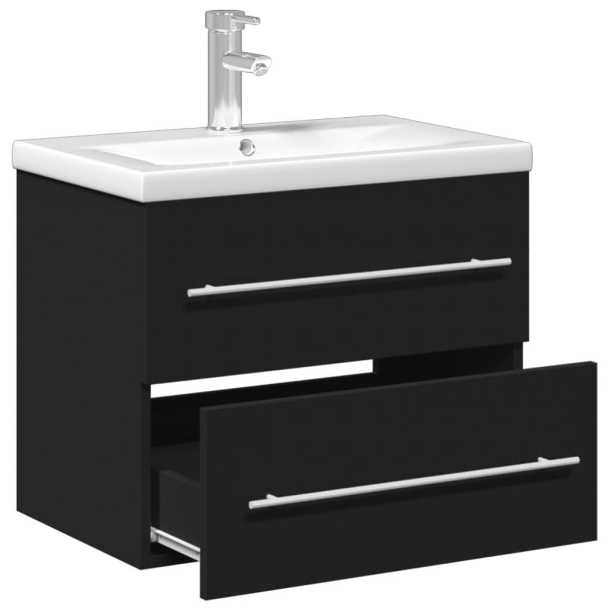 Mueble de baño con lavabo integrado negro
