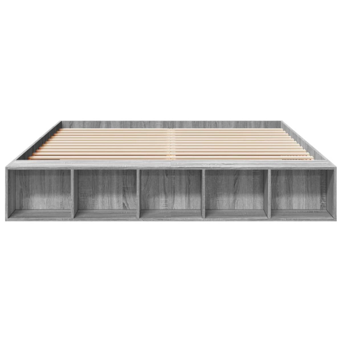 Estructura de cama madera de ingeniería gris Sonoma 180x200 cm