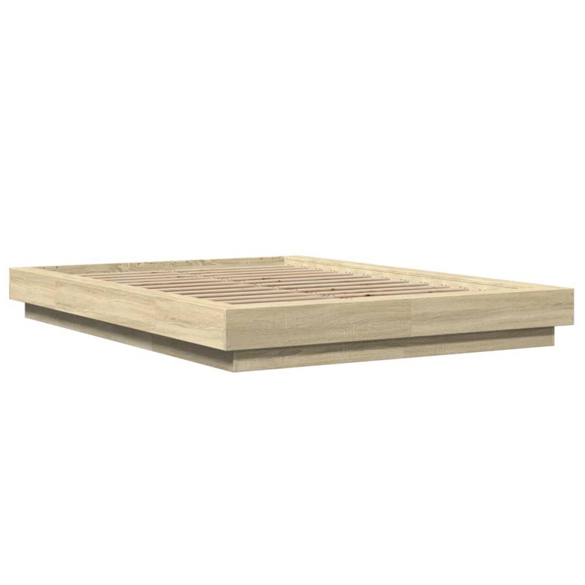 Estructura de cama madera de ingeniería roble Sonoma 140x190 cm