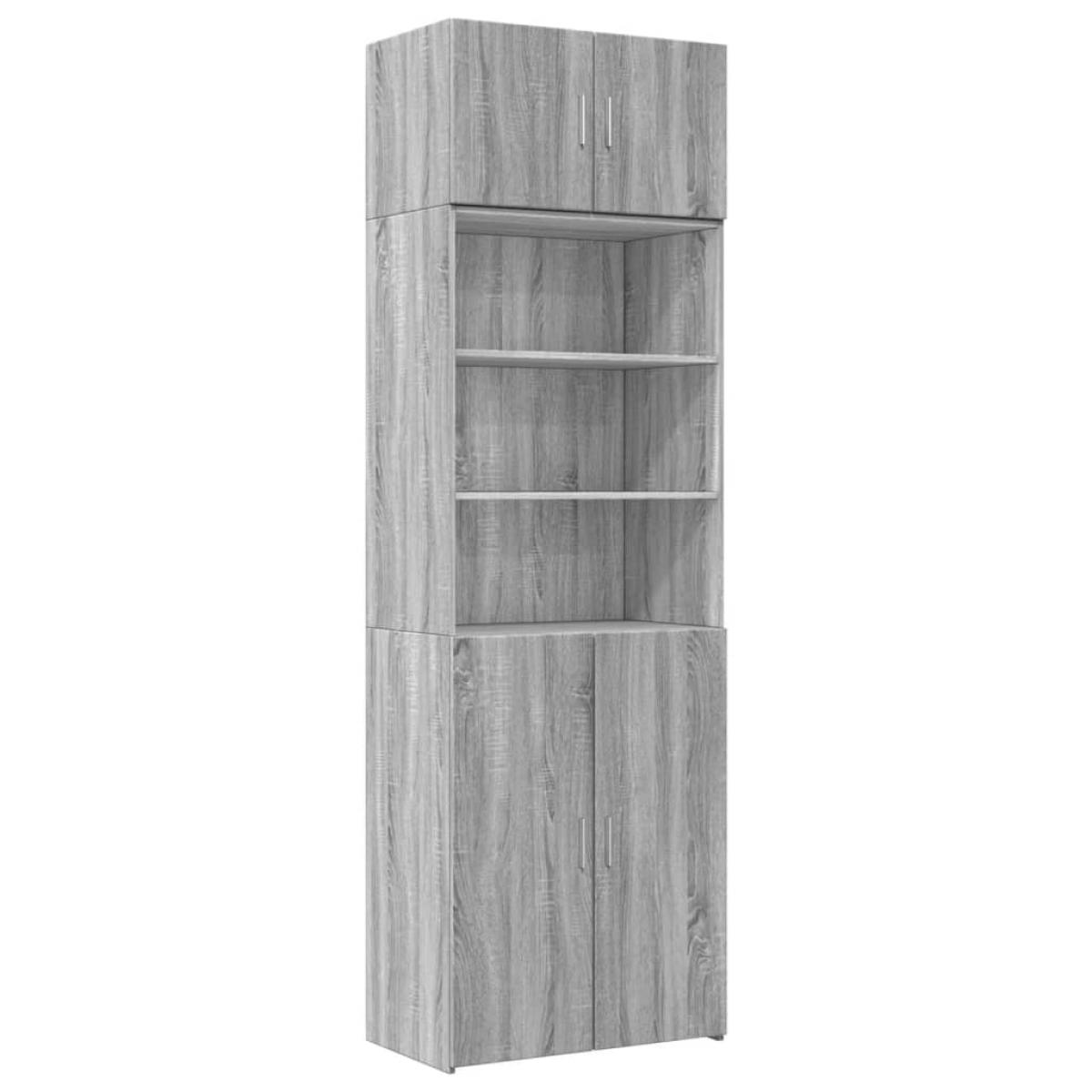 Armario de madera ingeniería gris Sonoma 70x42,5x225 cm