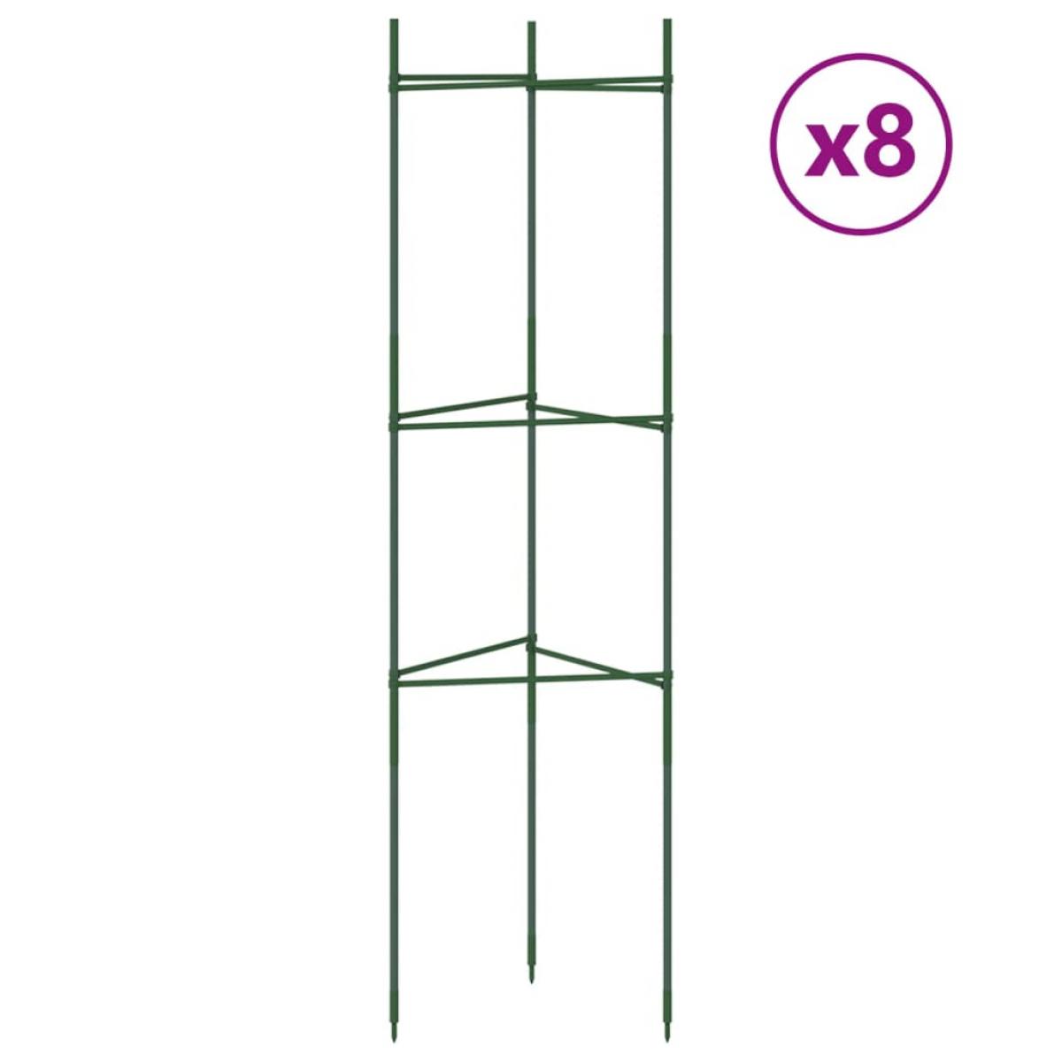 Tutores para tomates 8 unidades acero y PP 116 cm