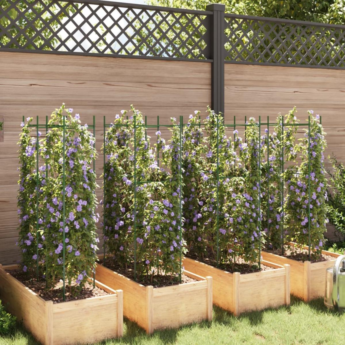 Tutores para tomates 8 unidades acero y PP 116 cm