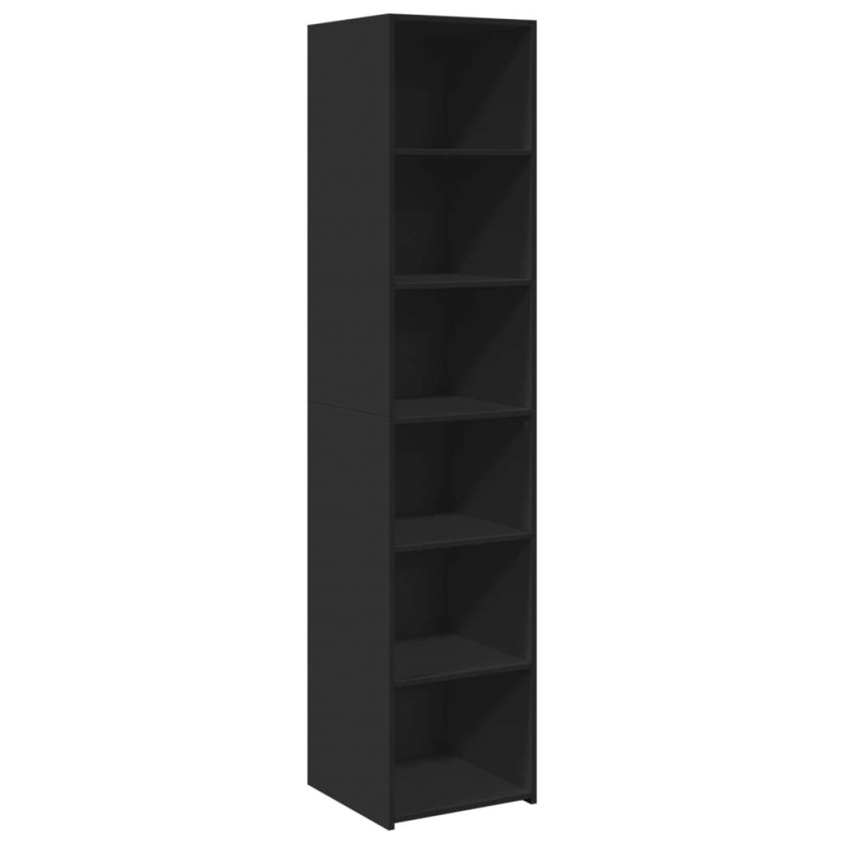 Aparador alto madera de ingeniería negro 40x41x185 cm