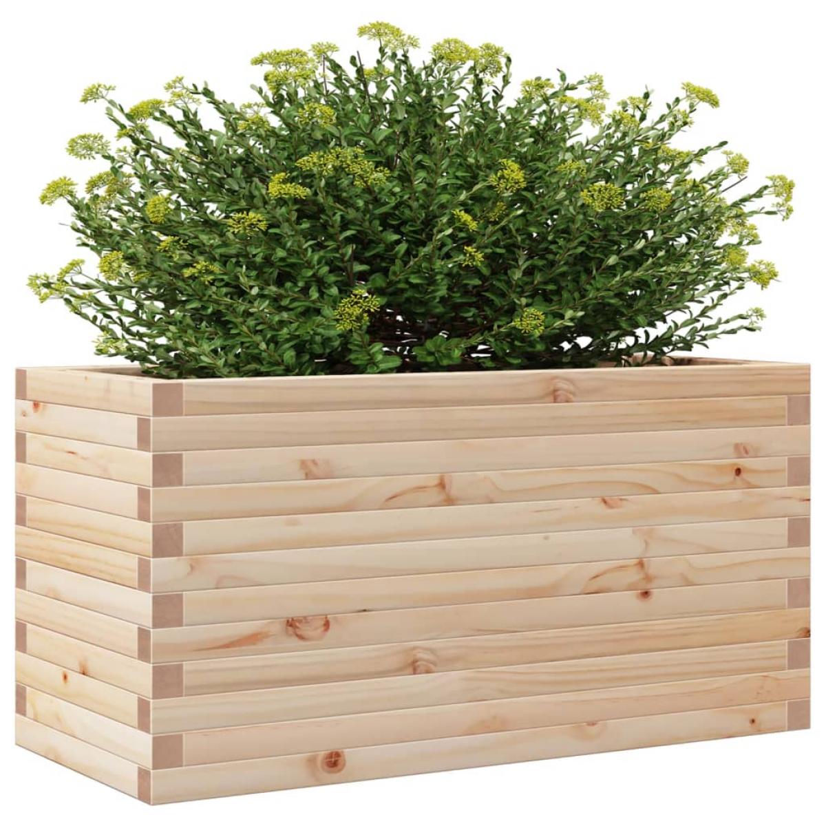 Jardinera de madera maciza de pino 90x40x46 cm