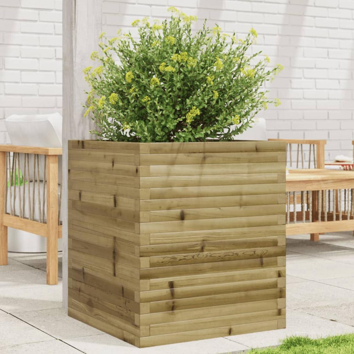 Jardinera de madera de pino impregnada 60x60x68,5 cm