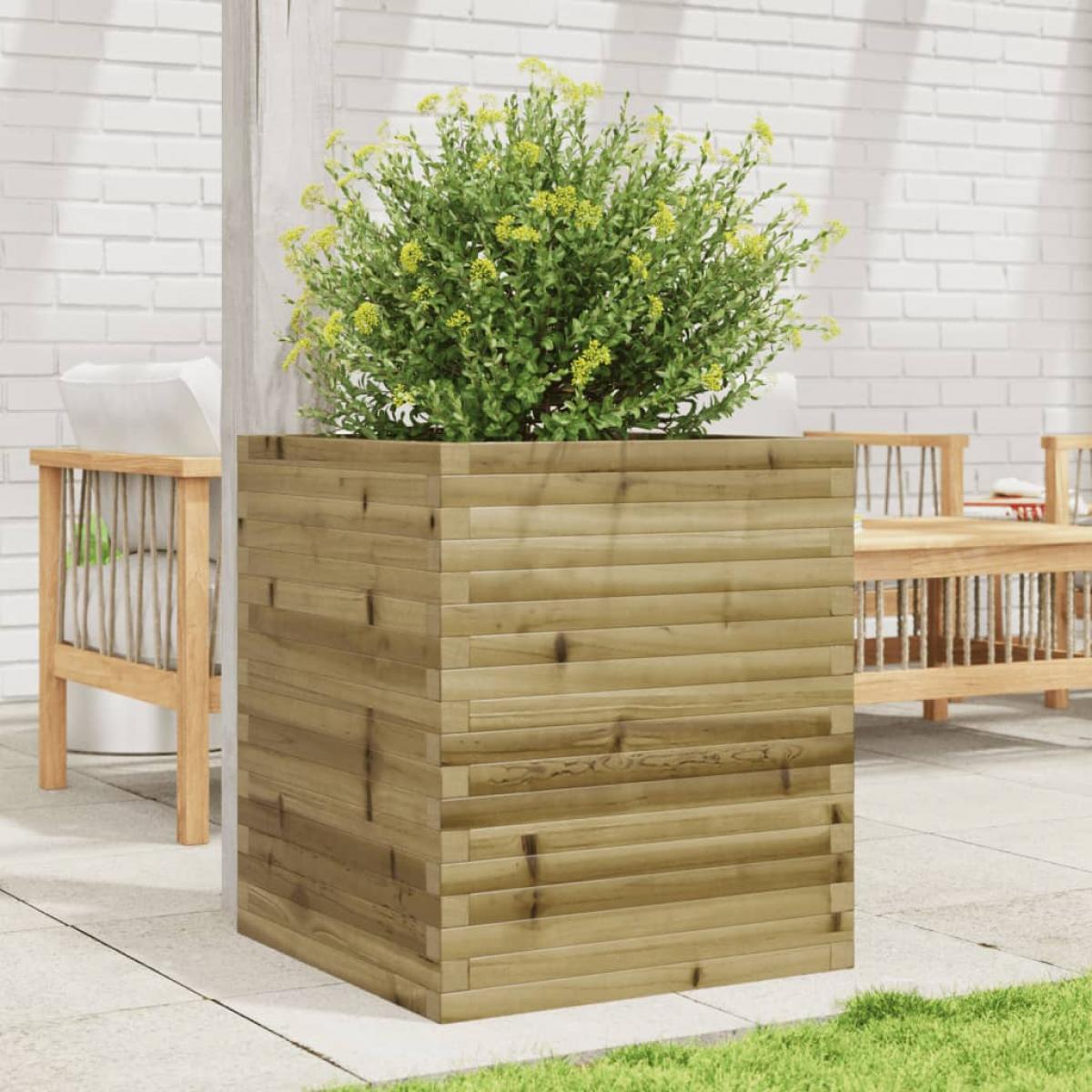 Jardinera de madera de pino impregnada 60x60x68,5 cm