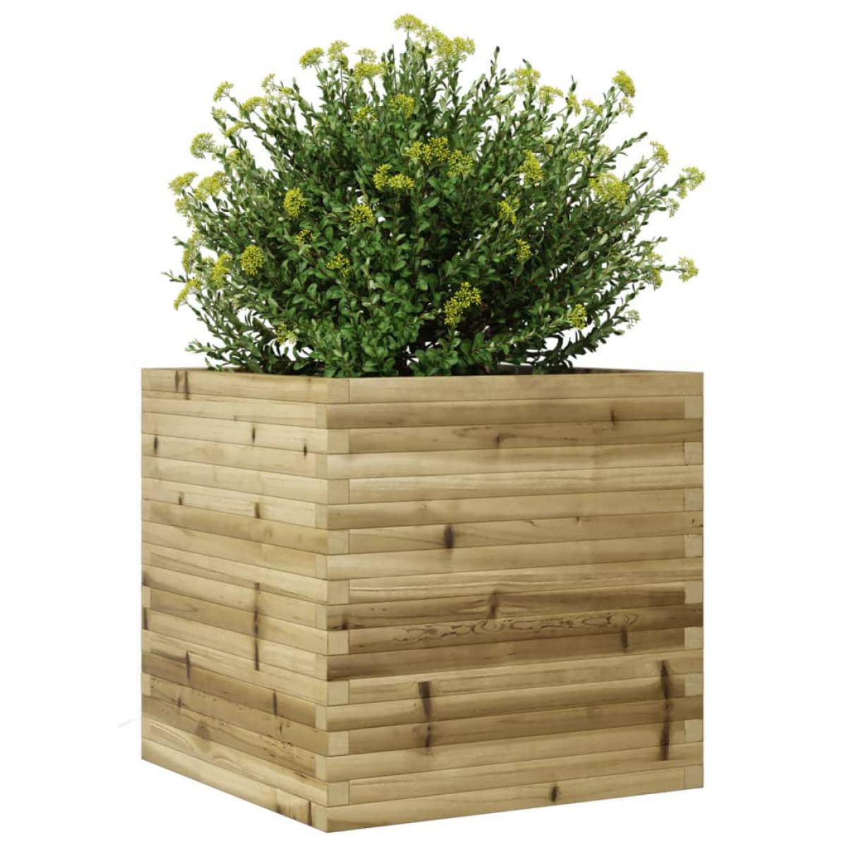Jardinera de madera de pino impregnada 70x70x68,5 cm