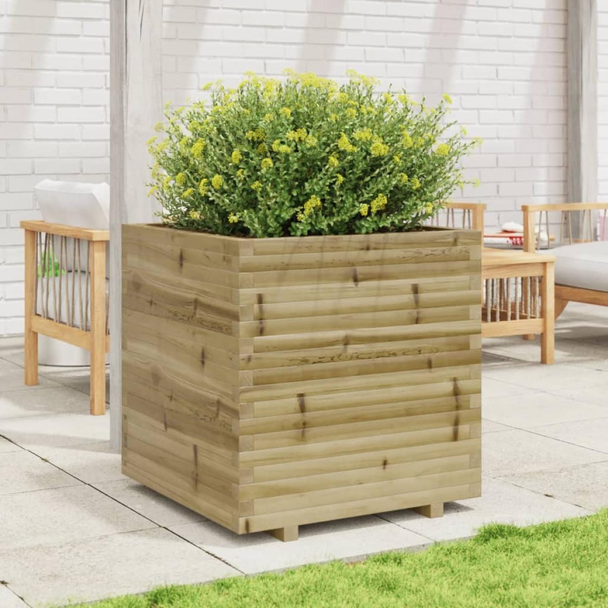 Jardinera madera de pino impregnada 70x70x72,5 cm
