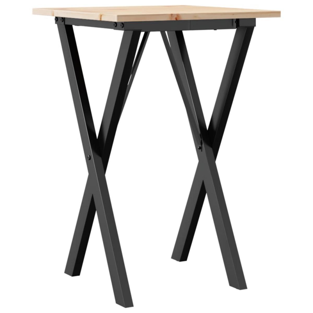Mesa De Centro Auxiliar Con Estante 50 X 50 X 45 Cm Madera Maciza Sin Tratar DEC037080