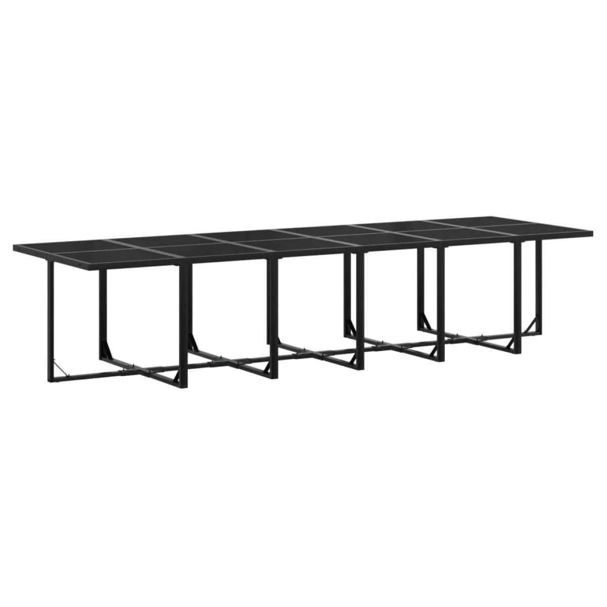 Set de comedor de jardín 17 pzas ratán sintético negro
