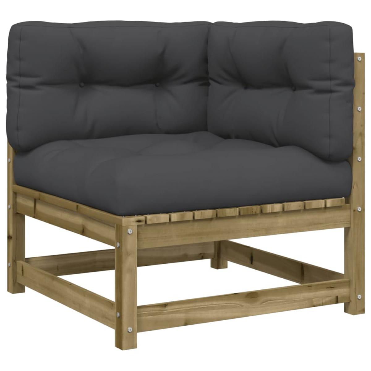 Set de sofás jardín 8 pzas con cojines madera pino impregnada