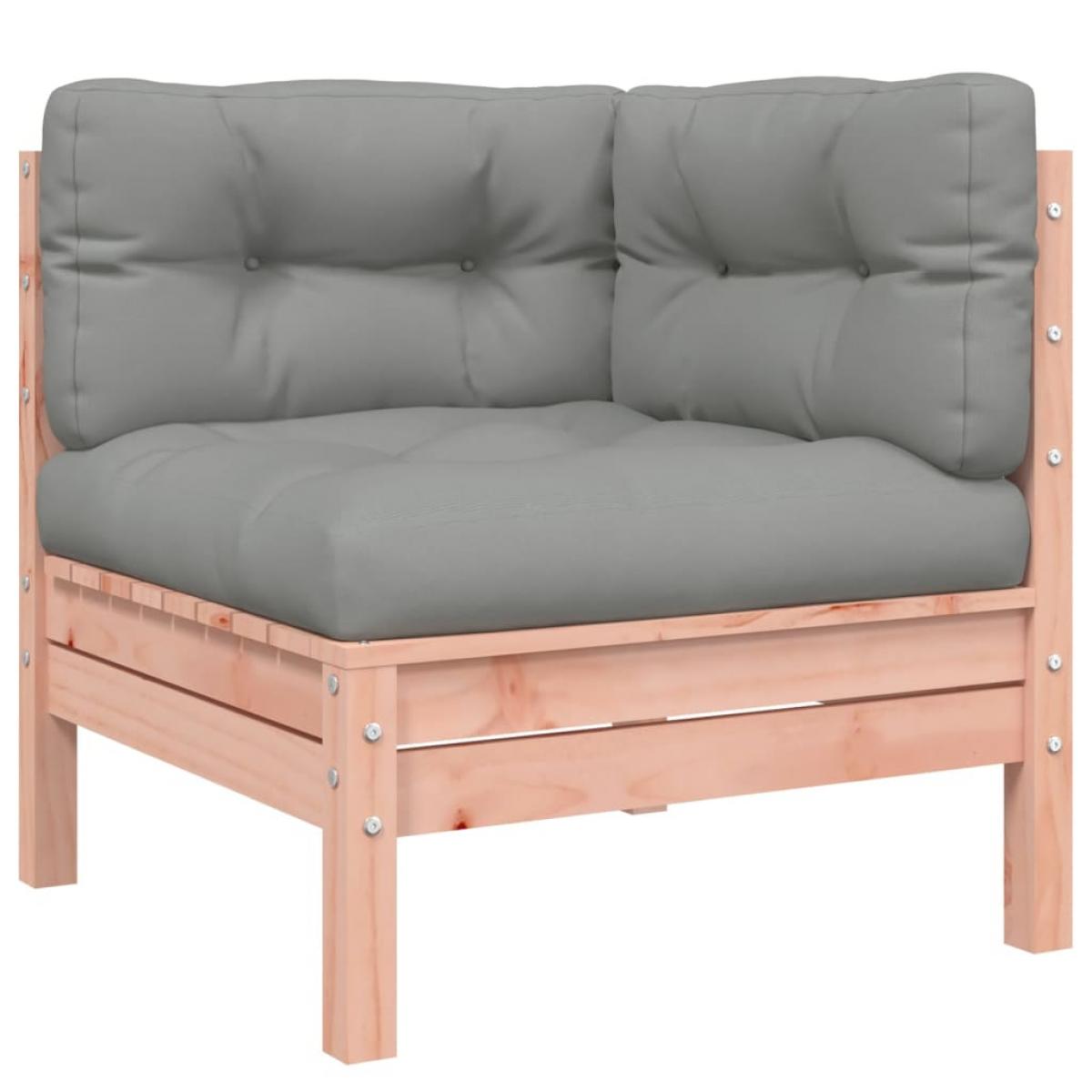 Set de sofás de jardín 10 pzas con cojines madera abeto Douglas