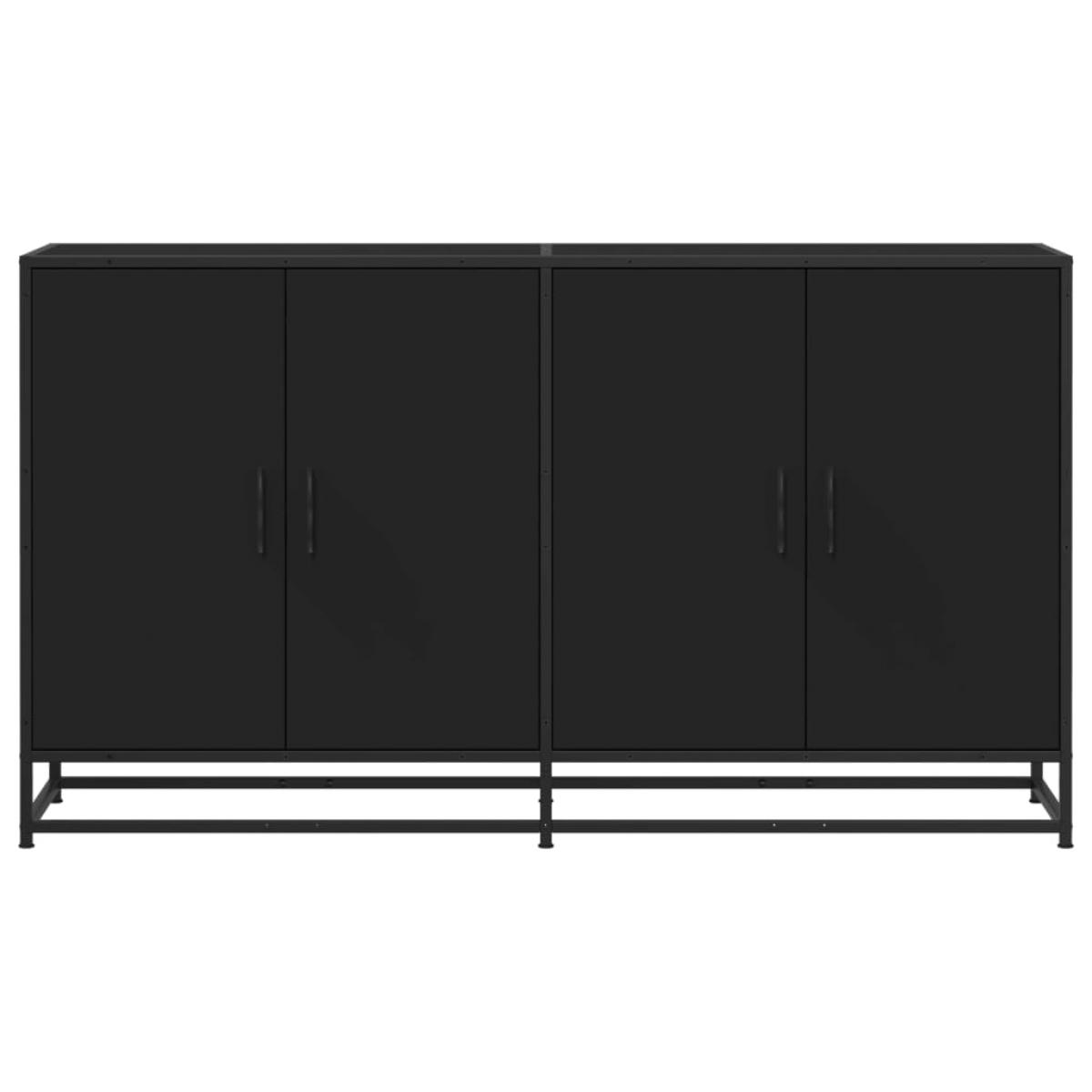 Aparador de madera de ingeniería negro 134x35x76 cm