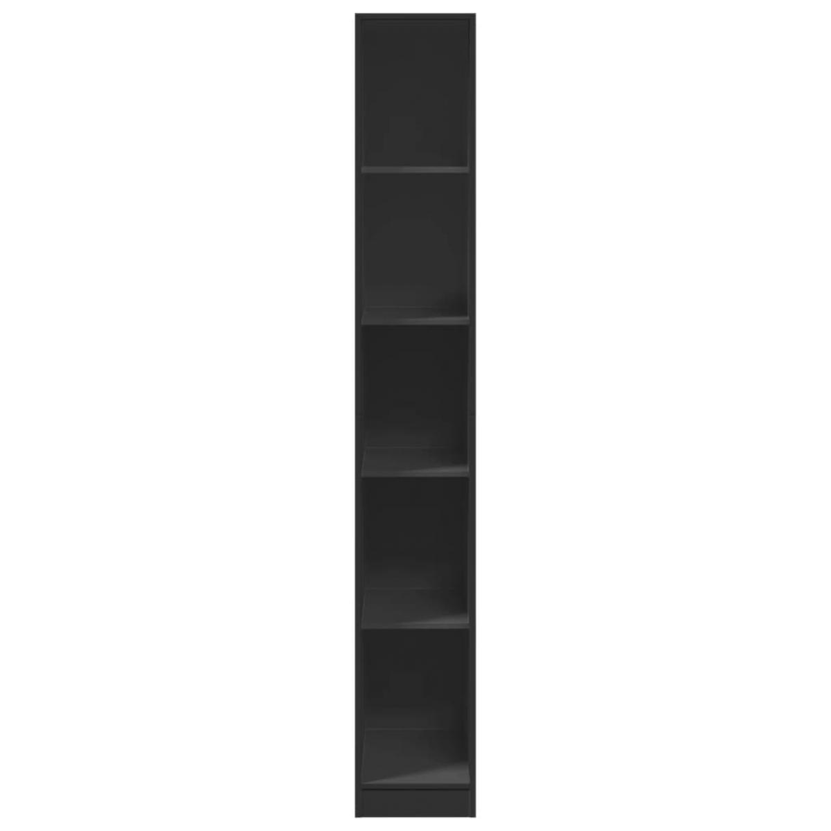 Armario de madera de ingeniería negro 30x50x200 cm