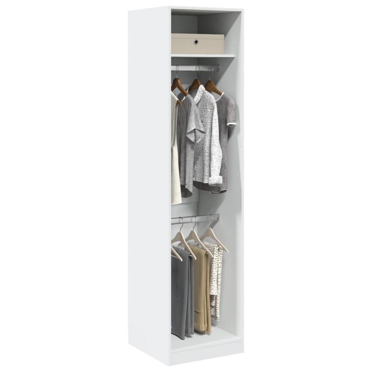 Armario de madera contrachapada blanco 50x50x200 cm