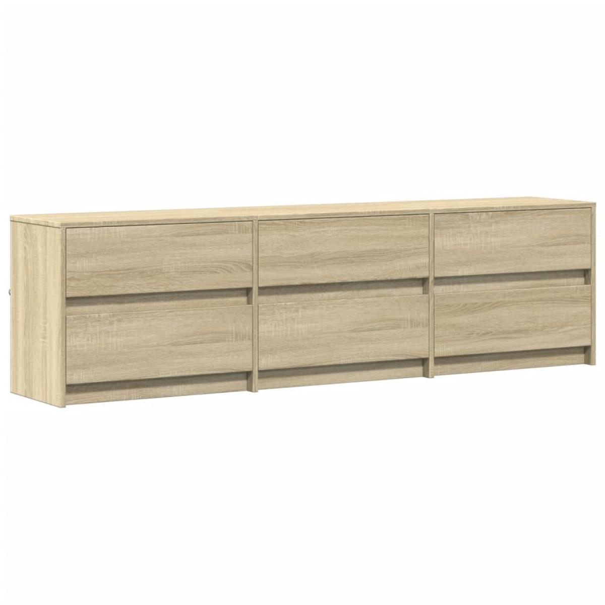 Mueble de TV LED madera de ingeniería roble Sonoma 180x34x50 cm