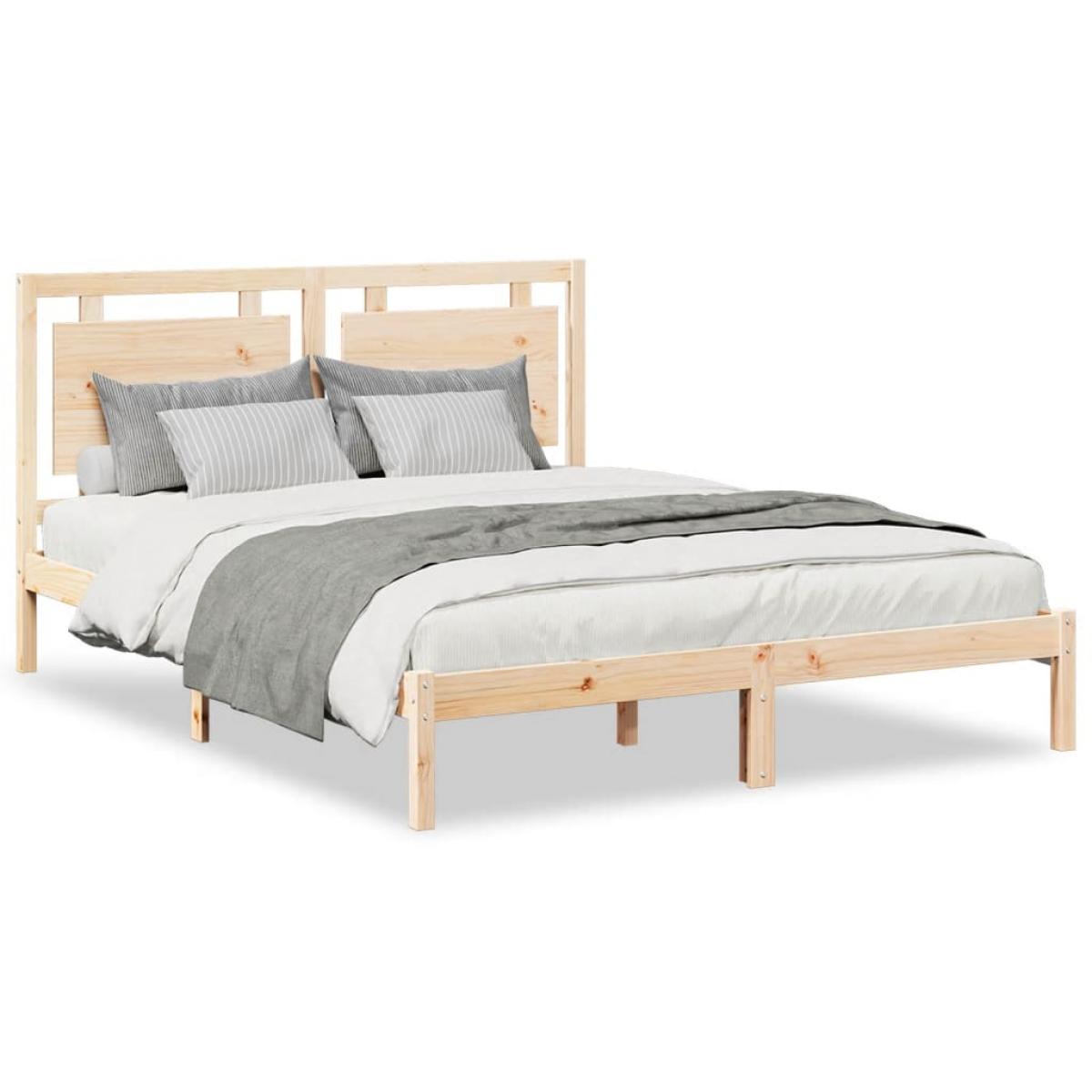 Cama extralarga sin colchón madera maciza 140x220 cm