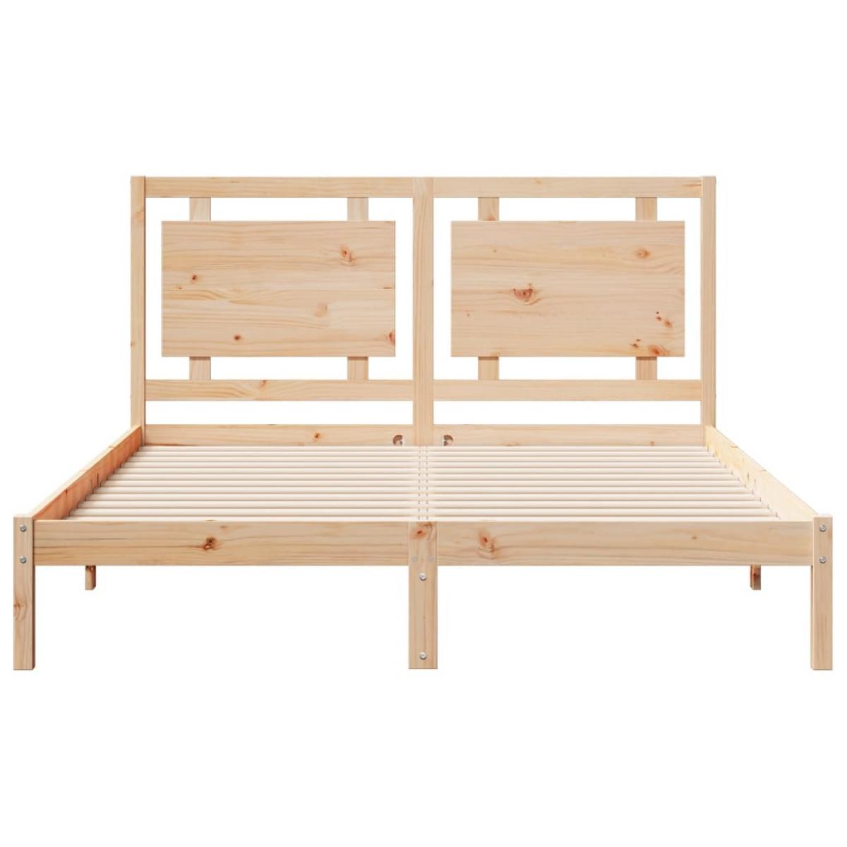 Cama extralarga sin colchón madera maciza 140x220 cm