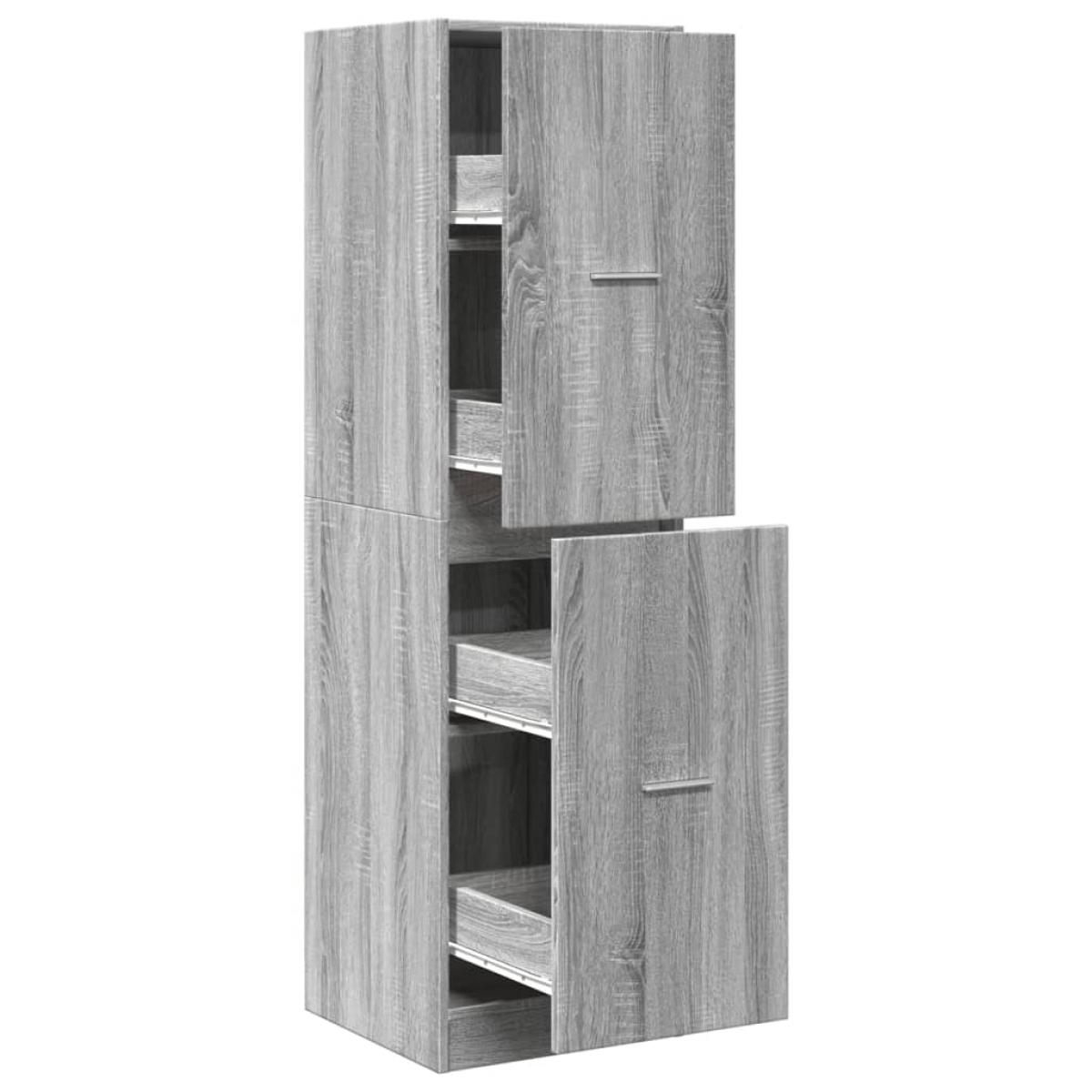 Armario botiquín madera ingeniería gris Sonoma 40x41x144,5 cm