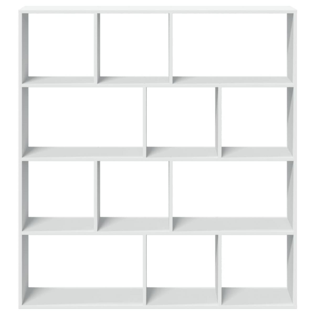 Estantería librería madera de ingeniería blanca 132x29x141,5 cm