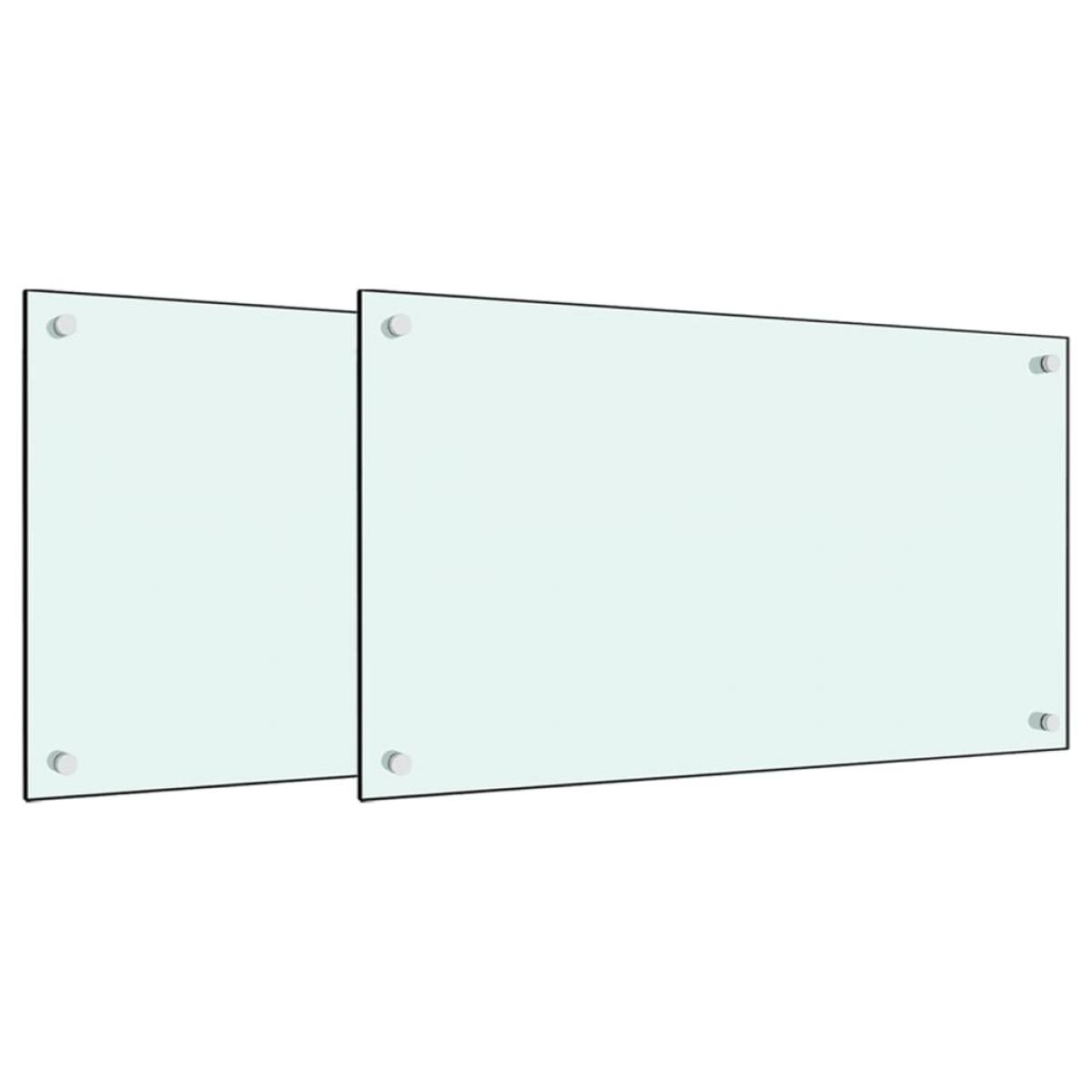 Salpicaderos de cocina 2 uds vidrio templado blanco 70x50 cm