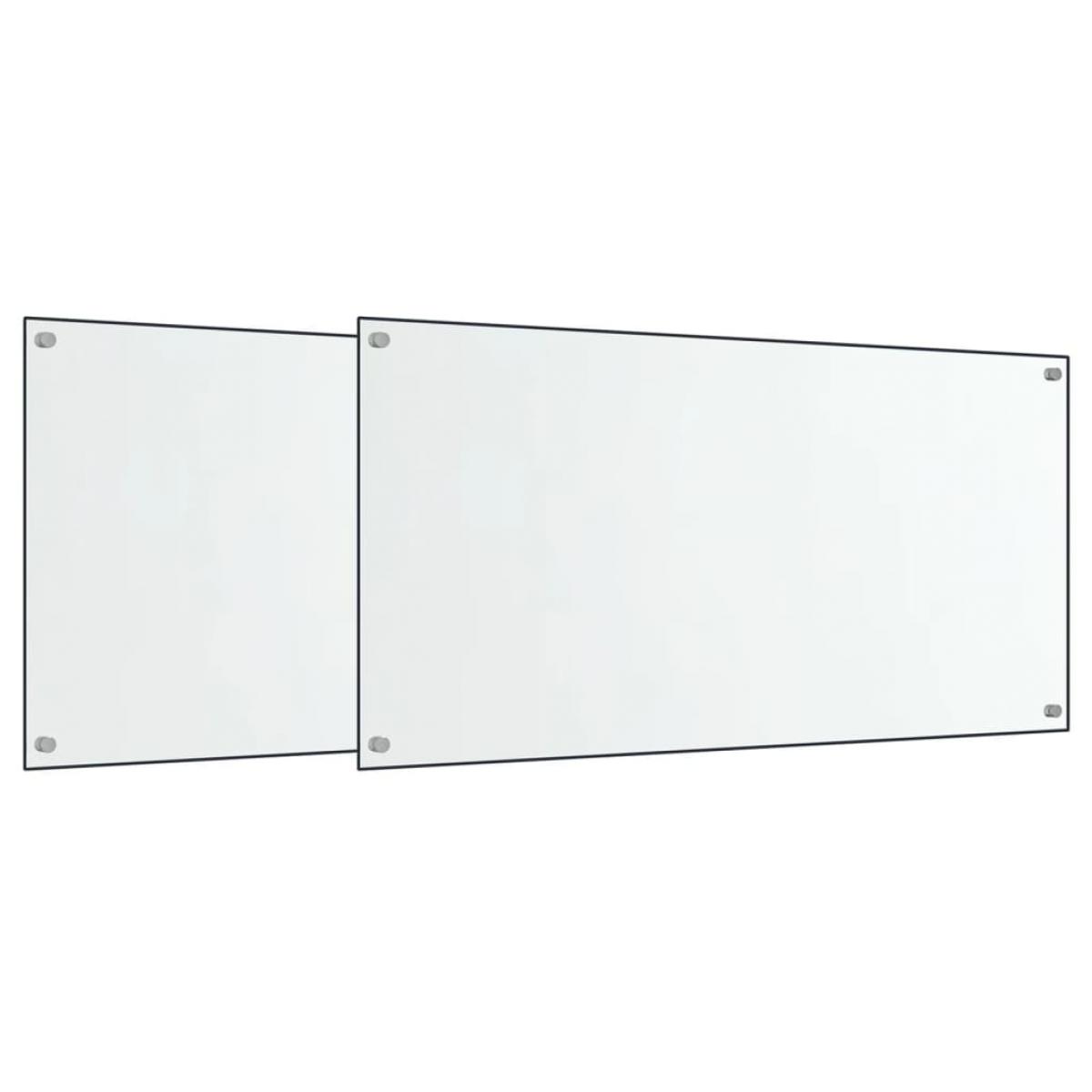 Salpicaderos cocina 2 uds vidrio templado transparente 80x40 cm
